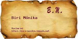 Biri Mónika névjegykártya